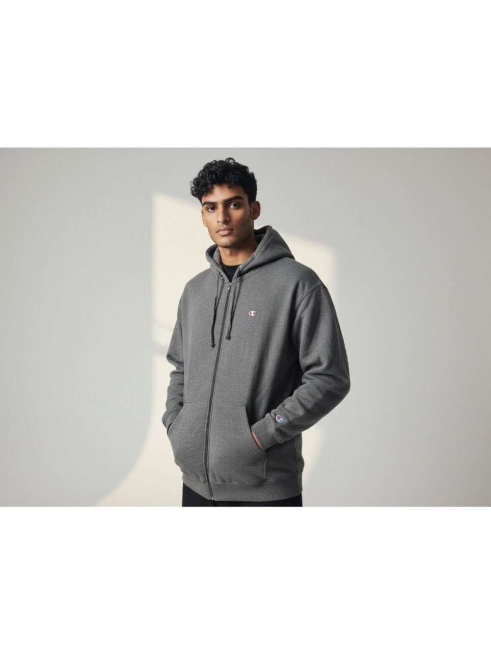 Champion Big & Tall Mens Heavyweight Zip Hoodie Jacket 4XLT Charcoal Heather The